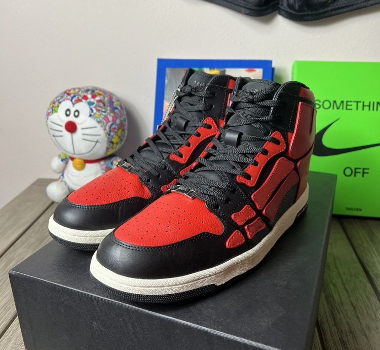 Amiri Skeleton High Bred Leather Sneaker