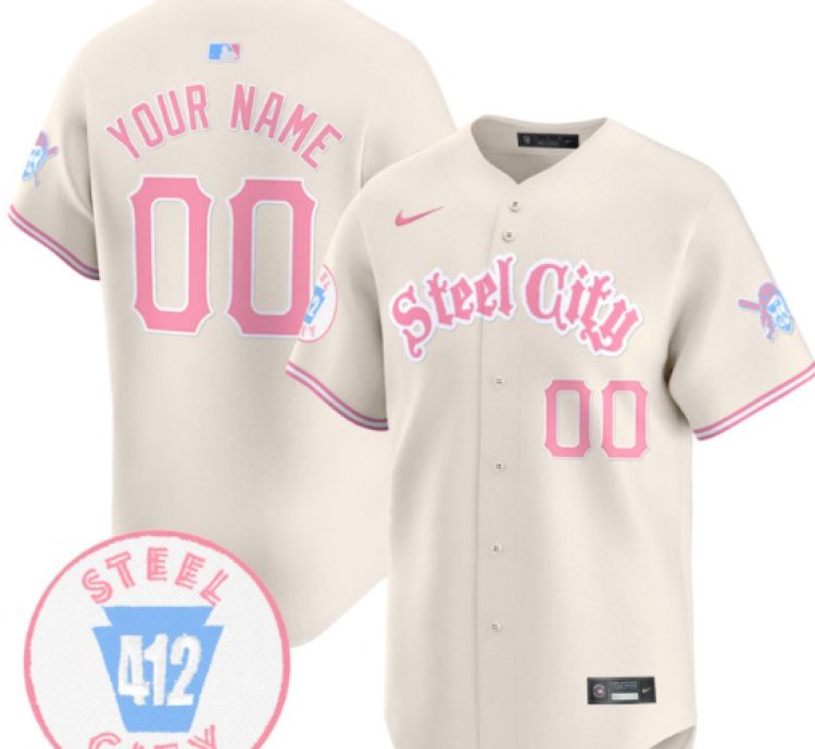 Custom Pittsburgh Pirates Jersey Bubblegum Pink Vapor Premier Limited Stitched Cream