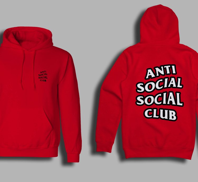 Anti Social Social Club Classic Logo Red Hoodie
