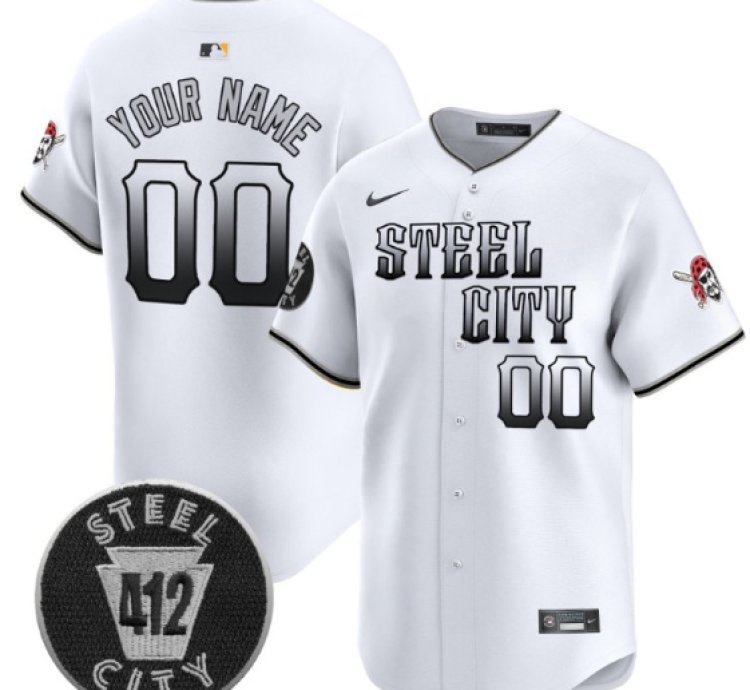 Custom Pittsburgh Pirates Jersey 412 Patch Vapor Premier Limited V8 Stitched White