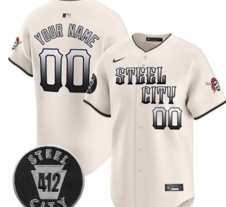 Custom Pittsburgh Pirates Jersey 412 Patch Vapor Premier Limited V8 Stitched Cream