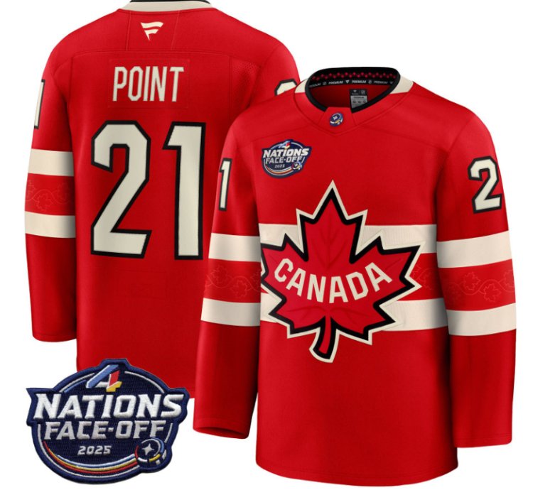 Mens Brayden Point Jersey 21 Red 2025 4 Nations Face-off Stitched