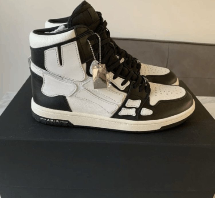 Amiri Skeleton High Top Black Skel Leather Hi Sneaker