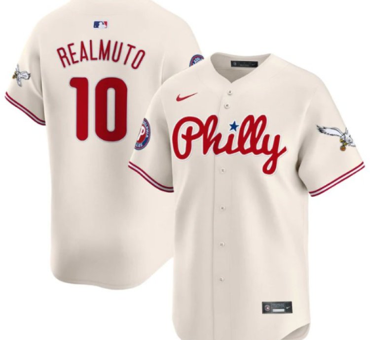 Jtrealmuto Jersey 10 Phillies And Eagles Vapor Premier Limited Stitched Cream