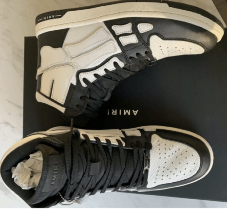 Amiri Skeleton High Top Black Skel Leather Hi Sneaker