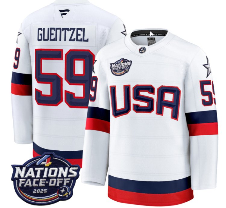Mens Jake Guentzel Jersey 59 Usa White 2025 4 Nations Face-off Stitched