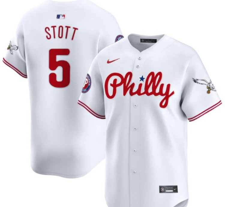 Bryson Stott Jersey 5 Phillies And Eagles Vapor Premier Limited Stitched White