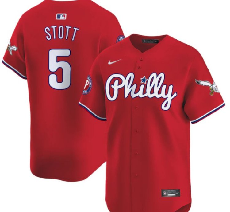 Bryson Stott Jersey 5 Phillies And Eagles Vapor Premier Limited Stitched Red