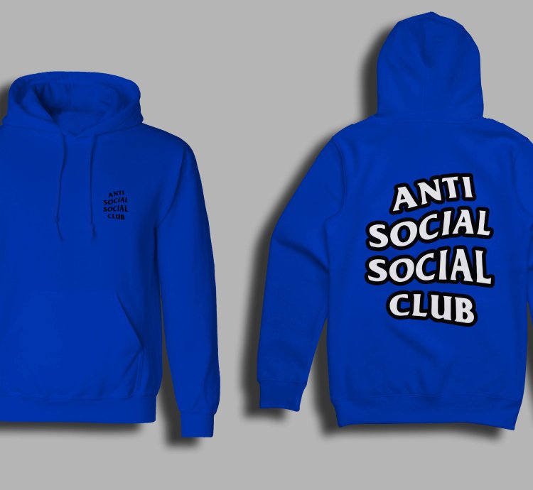 Anti Social Social Club Classic Logo Blue Hoodie