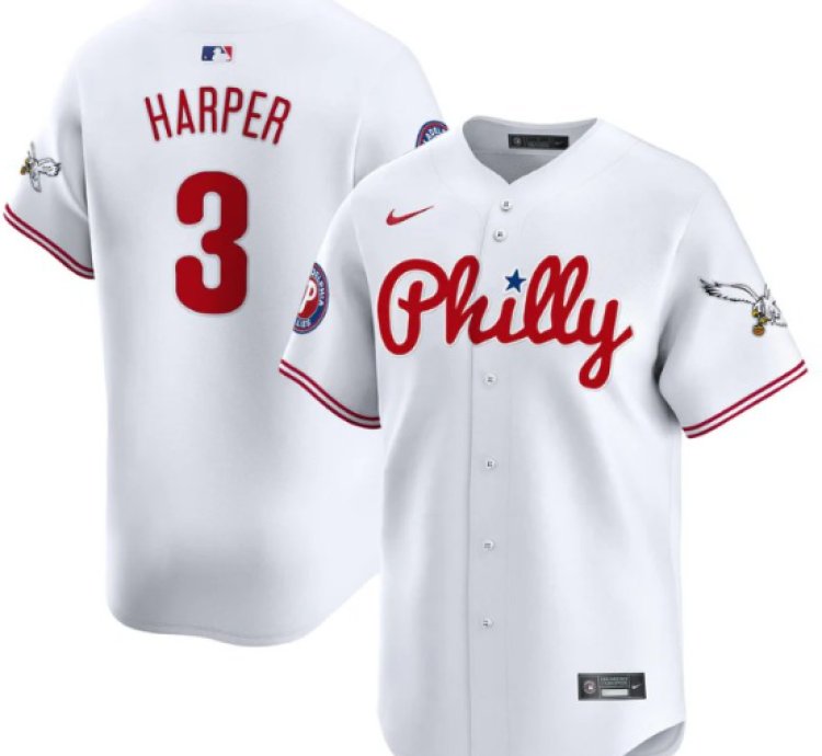 Bryce Harper Jersey 3 Phillies And Eagles Vapor Premier Limited Stitched White