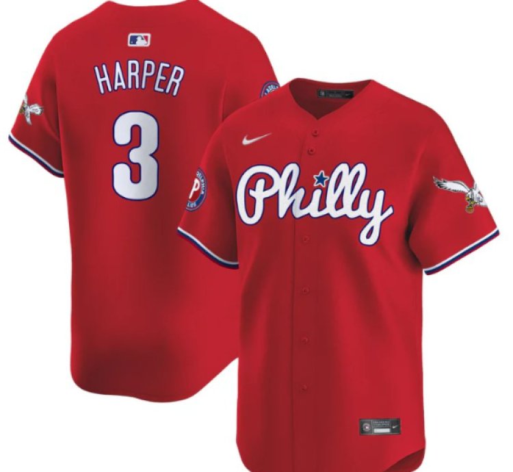 Bryce Harper Jersey 3 Phillies And Eagles Vapor Premier Limited Stitched Red