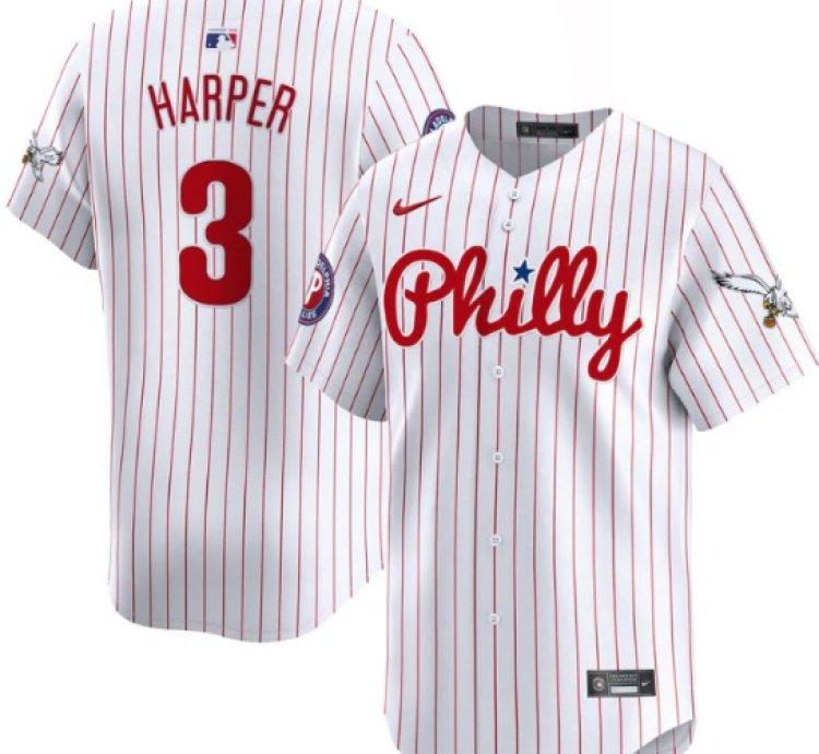 Bryce Harper Jersey 3 Phillies And Eagles Vapor Premier Limited Stitched Pinstripe