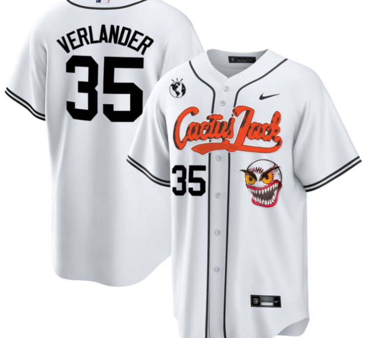 Justin Verlander 35 Houston Astros Cactus Jack White Jersey