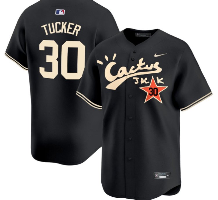 Kyle Tucker 30 Houston Astros Cactus Jack Black Jersey V2