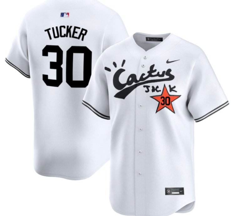 Kyle Tucker 30 Houston Astros Cactus Jack White Jersey V2