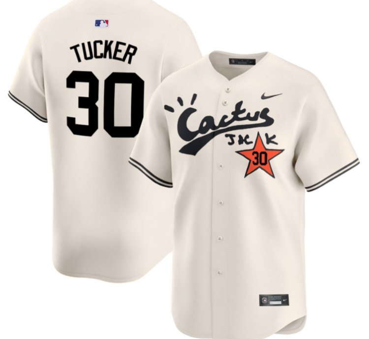 Kyle Tucker 30 Houston Astros Cactus Jack Cream Jersey V2