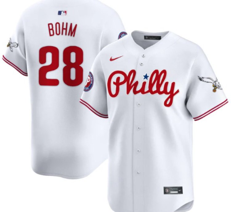 Alec Bohm Jersey 28 Phillies And Eagles Vapor Premier Limited Stitched White