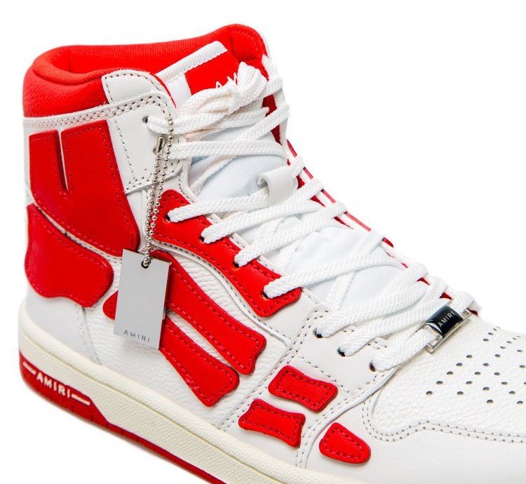 Amiri Skeleton High Top Sneakers White Red