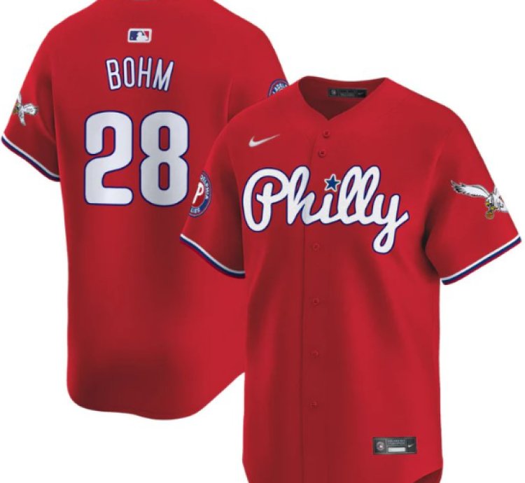 Alec Bohm Jersey 28 Phillies And Eagles Vapor Premier Limited Stitched Red