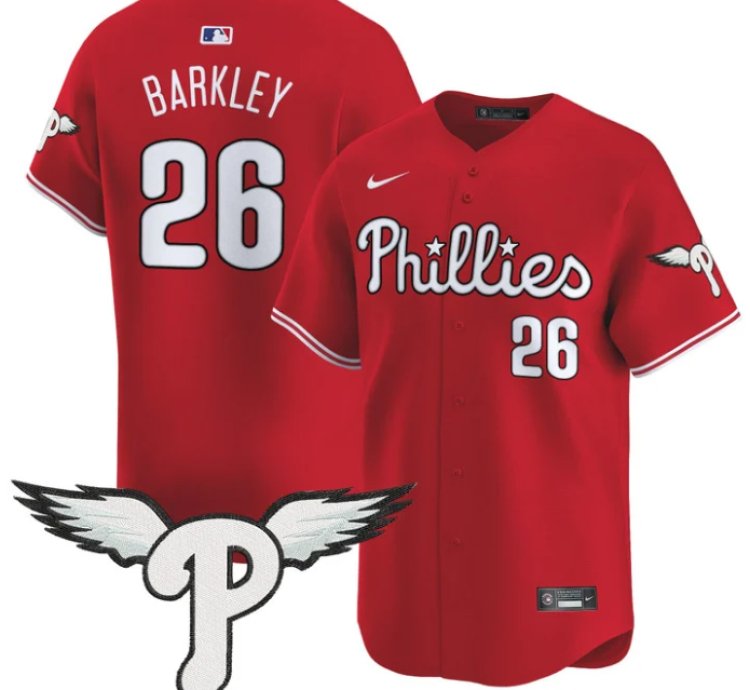 Saquon Barkley Jersey 26 Philadelphia Phillies 2025 Vapor Premier Limited Stitched Red
