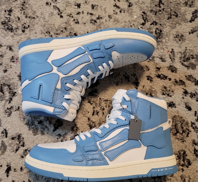 Amiri Skeleton High Tops Baby Blue