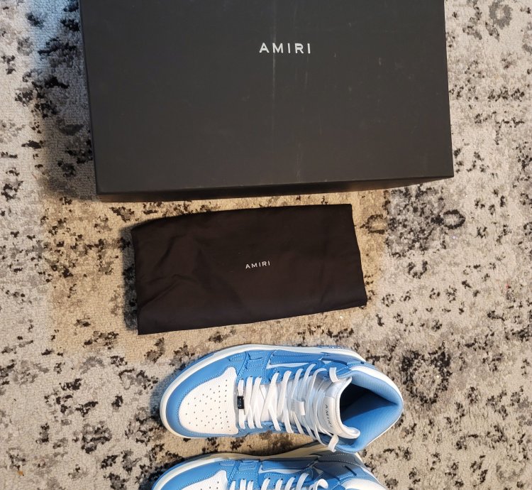 Amiri Skeleton High Tops Baby Blue
