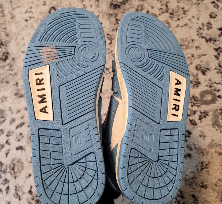 Amiri Skeleton High Tops Baby Blue