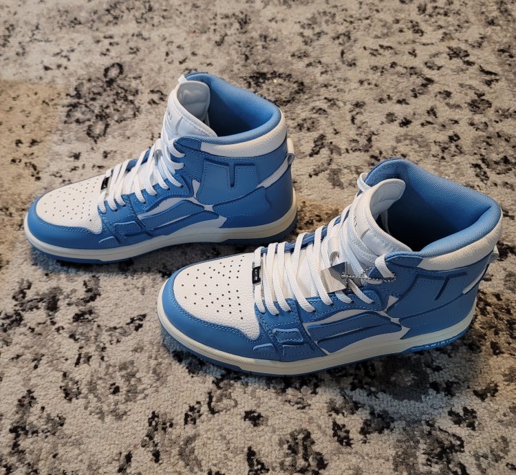 Amiri Skeleton High Tops Baby Blue