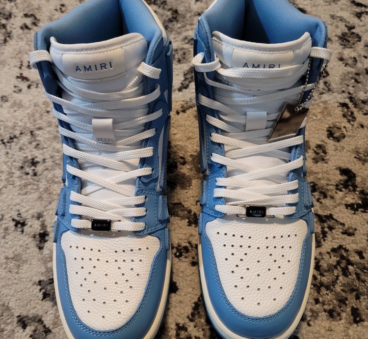 Amiri Skeleton High Tops Baby Blue