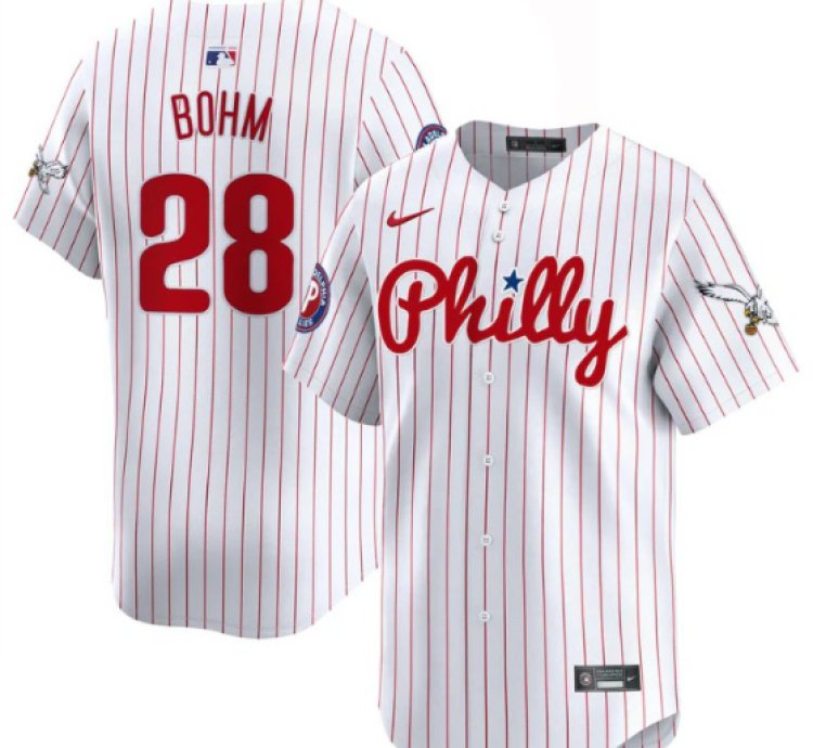Alec Bohm Jersey 28 Phillies And Eagles Vapor Premier Limited Stitched Pinstripe
