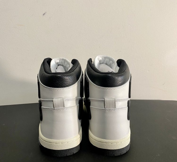 Amiri Skeleton High White Black Leather Sneaker
