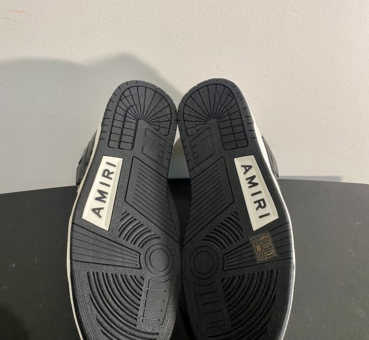 Amiri Skeleton High White Black Leather Sneaker