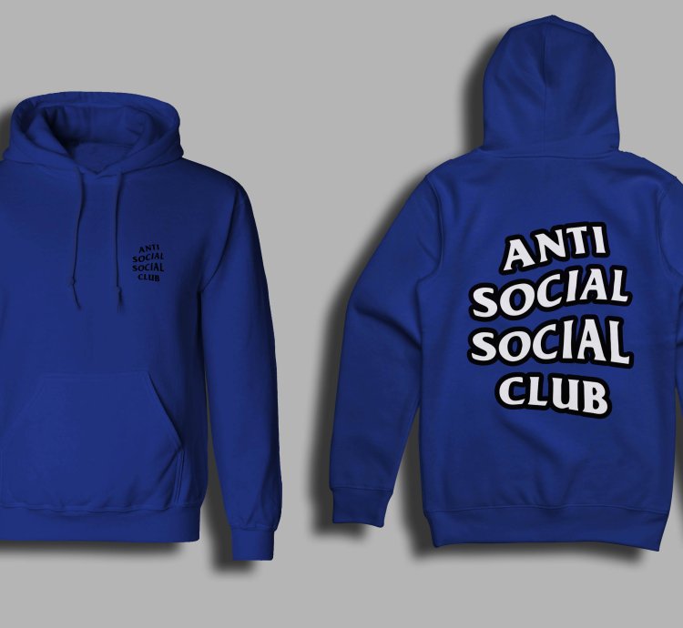 Anti Social Social Club Classic Logo Navy Hoodie
