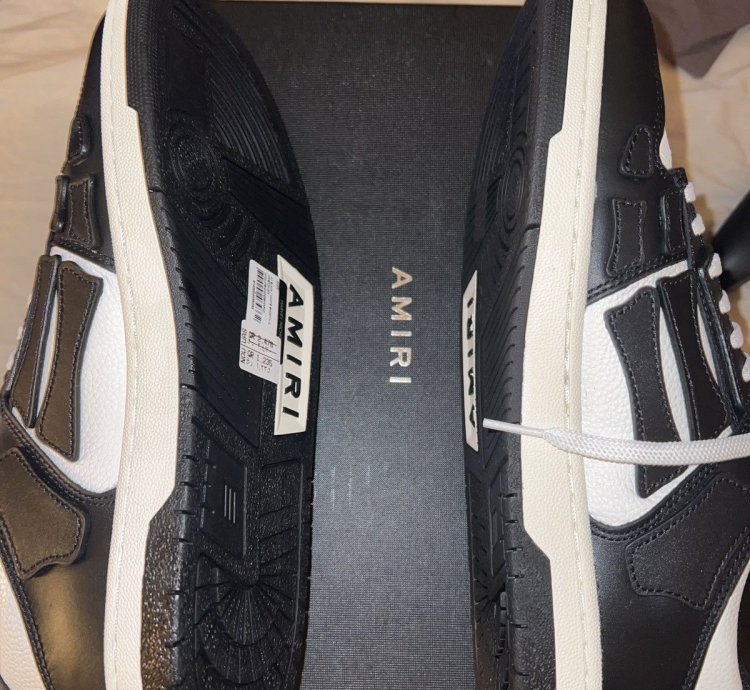 Amiri Skeleton Low Black White 11 with Shoe Bags