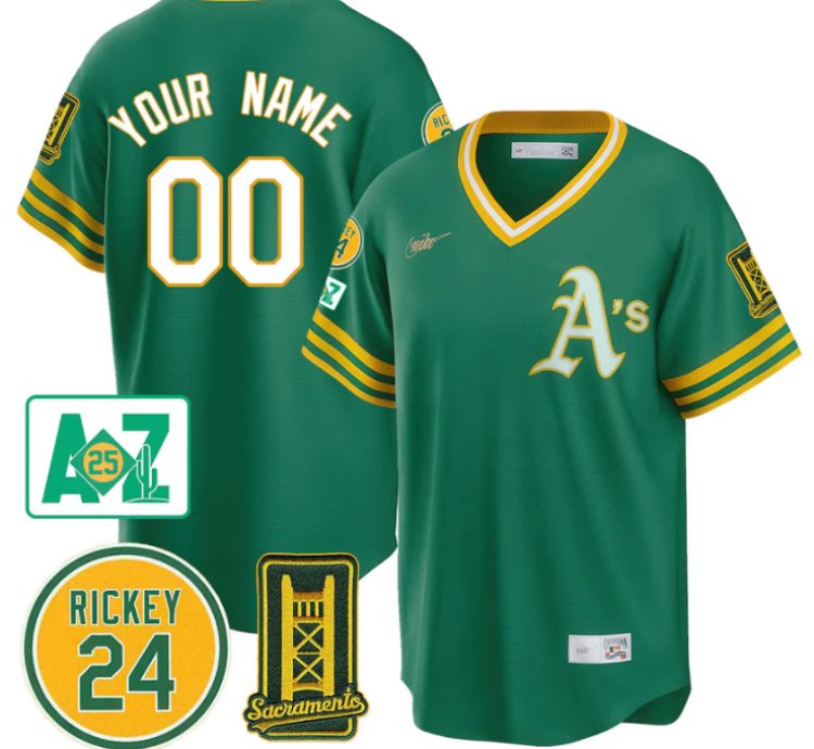 Custom Oakland Athletics Jersey 2025 Sacramento Rickey Henderson Stitched Throwback