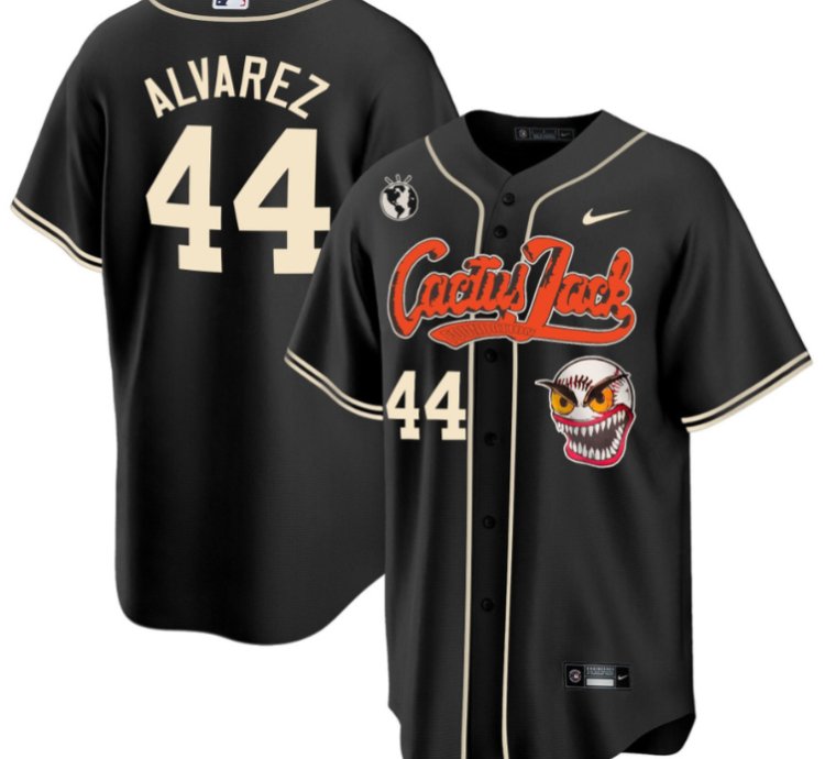 Yordan Alvarez 44 Houston Astros Cactus Jack Men Jersey - Black