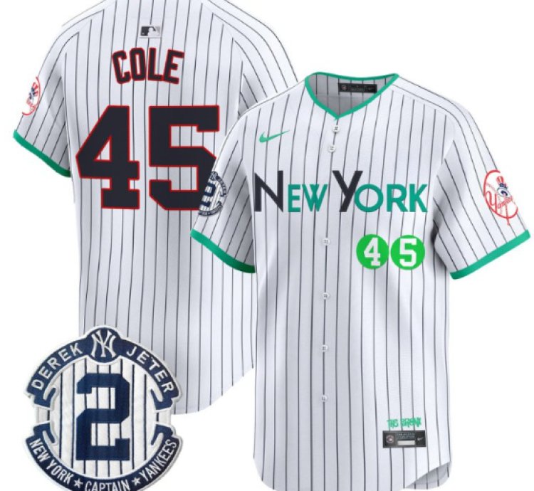 Gerrit Cole Jersey 45 New York Yankees City Connect Vapor Premier Limited Stitched Pinstripe