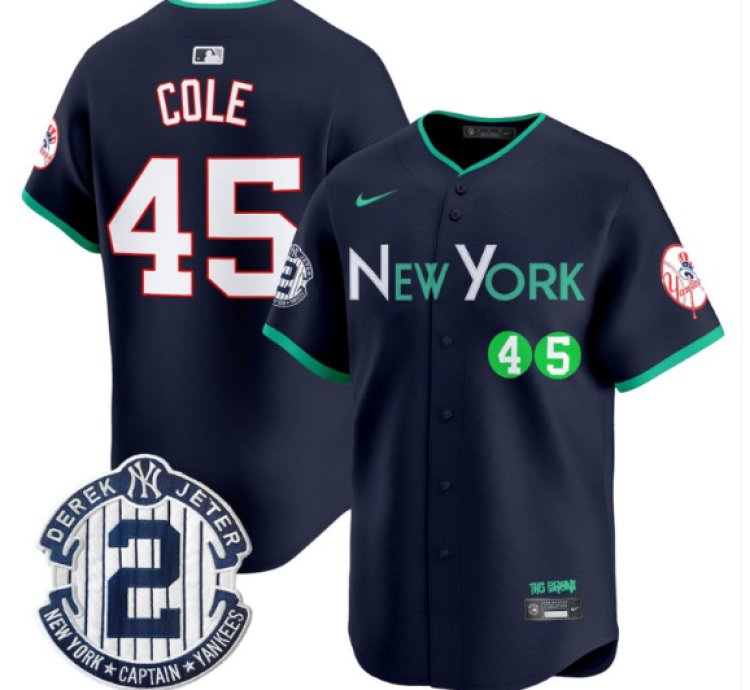 Gerrit Cole Jersey 45 New York Yankees City Connect Vapor Premier Limited Stitched Navy