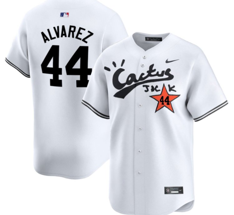 Yordan Alvarez 44 Houston Astros Cactus Jack White Jersey V2