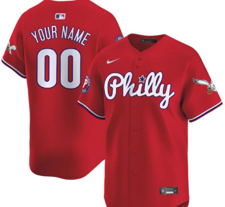 Custom Phillies And Eagles Jersey Name Number Vapor Premier Limited Stitched Red