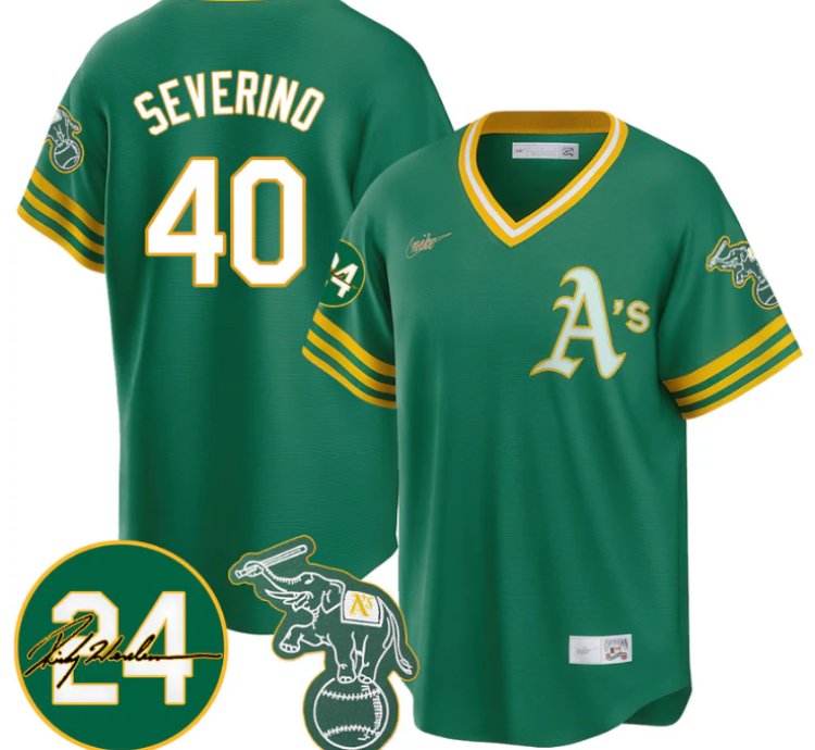 Luis Severino Jersey 40 Oakland Athletics 2025 Rickey Henderson Memorial Stitched Throwback
