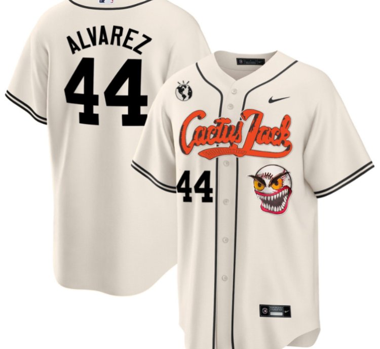 Yordan Alvarez 44 Houston Astros Cactus Jack Cream Jersey