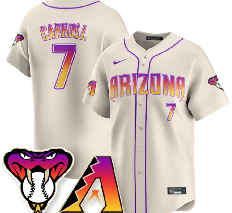 Corbin Carroll Jersey 7 Arizona Diamondbacks 2025 City Connect Concept Stitched Cream