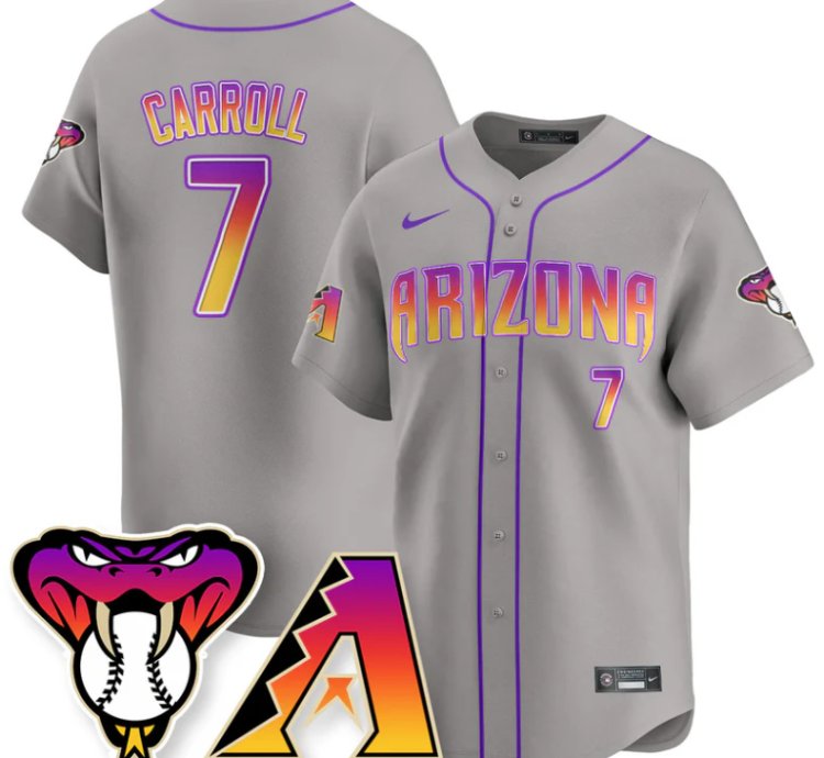 Corbin Carroll Jersey 7 Arizona Diamondbacks 2025 City Connect Concept Stitched Gray