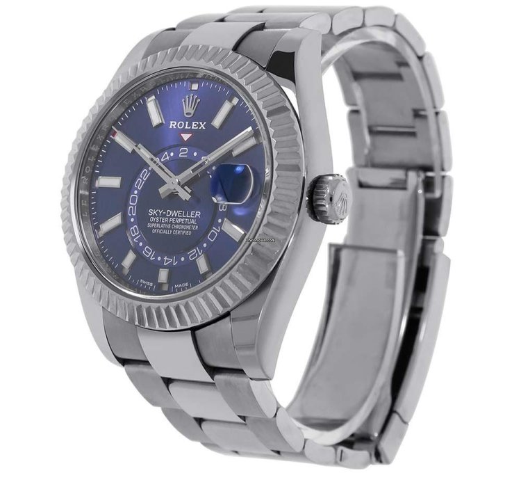 Rolex Sky-dweller 336934 Stainless Steel Blue Index Dial 42 Mm