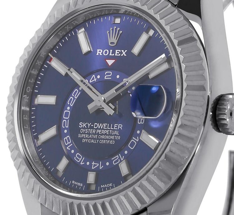 Rolex Sky-dweller 336934 Stainless Steel Blue Index Dial 42 Mm
