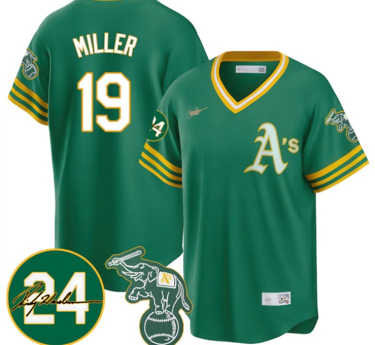 Mason Miller Jersey 19 Oakland Athletics 2025 Rickey Henderson Memorial Stitched Throwback