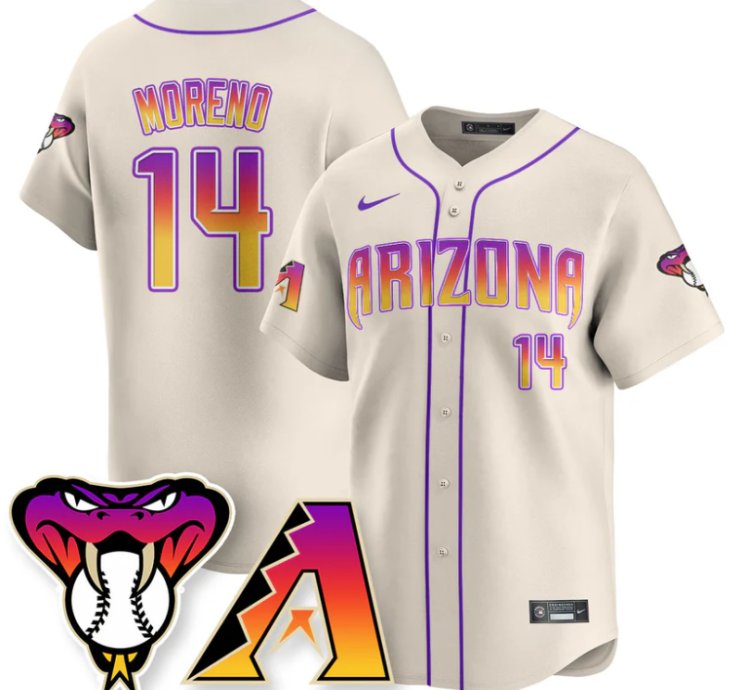 Gabriel Moreno Jersey 14 Arizona Diamondbacks 2025 City Connect Concept Stitched Cream