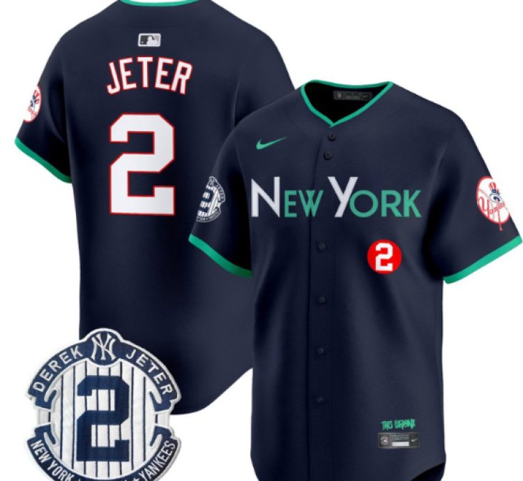 Derek Jeter Jersey 2 New York Yankees City Connect Vapor Premier Limited Stitched Navy
