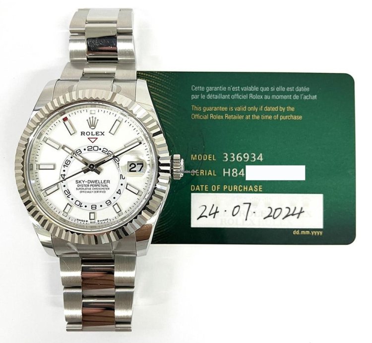 Rolex Sky-dweller 336934-0003 42mm Stainless Steel With White Dial Watch 2024